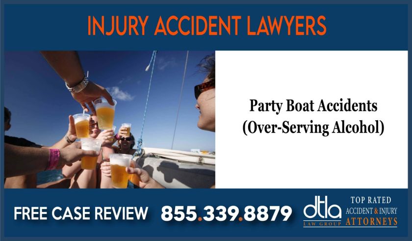 Party Boat Accidents Over-Serving Alcohol lawsuit lawyer attorney compensation incident