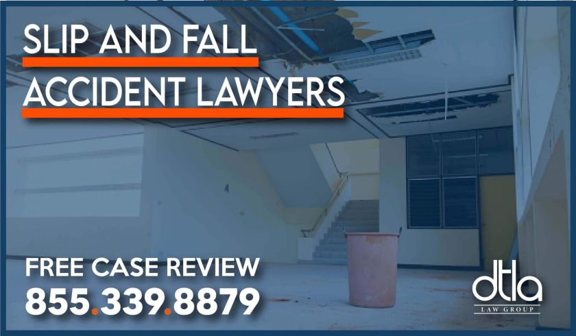 Ceiling Leak Slip and Fall Lawyer sue compensation injury accident incident