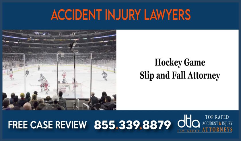 Hockey Game Slip and Fall Attorney liability sue compensation incident attorney lawsuit