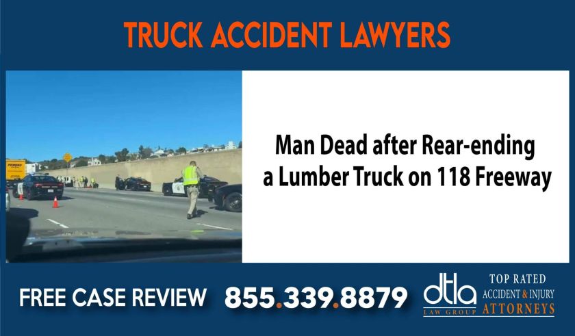 Man Dead after Rear-ending lumber truck incident liability sue laywer attorney compensation