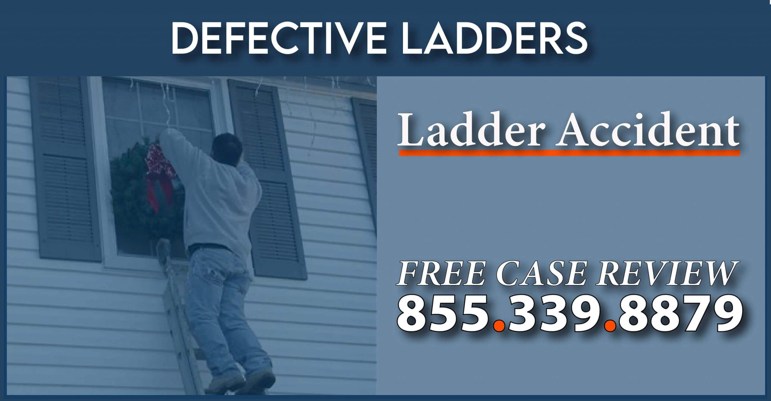 defective ladders lawyer product liability compensation injury accident incident medical expense