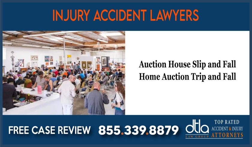 Auction House Slip and Fall Home Auction Trip and Fall lawyer attorney sue lawsuit compensation incident