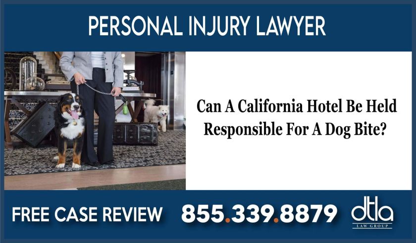 Can A California Hotel Be Held responsible for a dog bite injury accident incident lawsuit lawyer