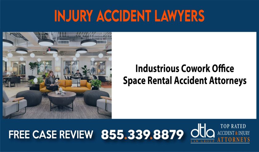 Industrious Cowork Office Space Rental Accident Attorneys sue liability lawyer compensation incident