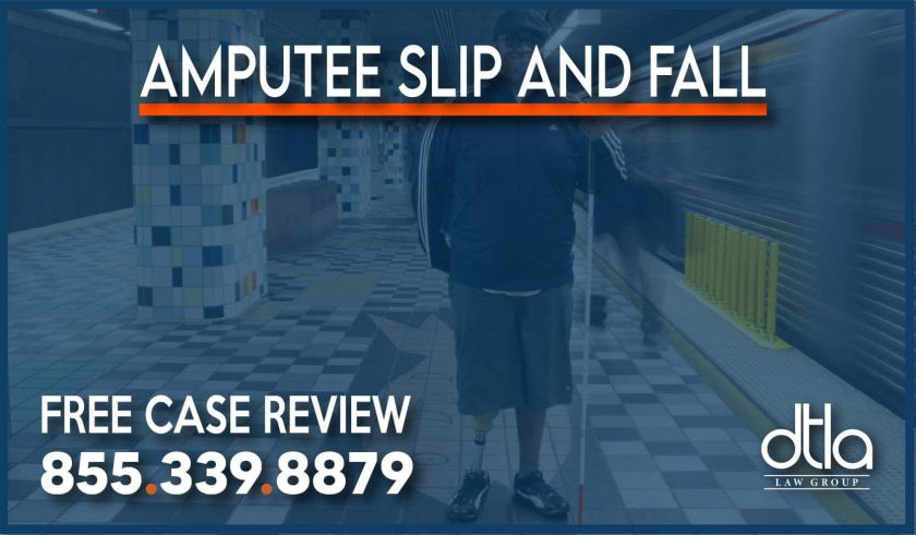 Amputee Slip and Fall lawyer attorney sue compensation lawsuit injury incident accident