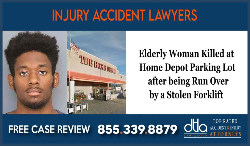 Elderly Woman Killed at Home Depot Parking Lot after being Run Over by a Stolen Lowes Forklift
