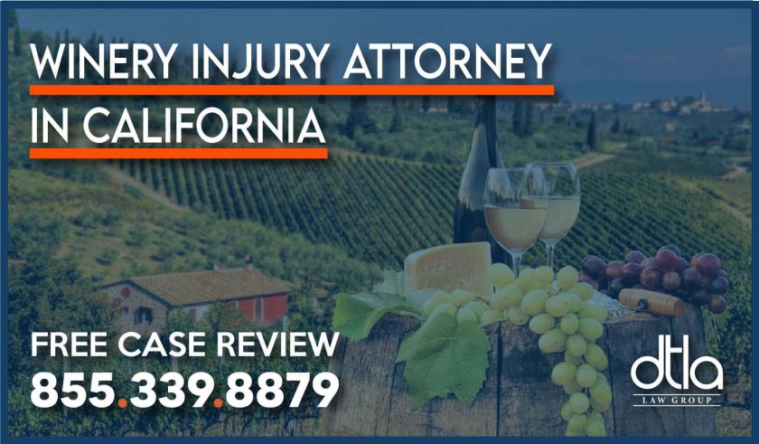 Winery Injury Attorney in California accident injury slip and fall trip lawyer compensation lawsuit sue