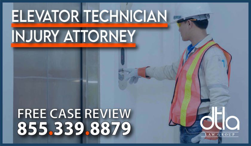 Elevator Technician Injury Attorney lawyer sue compensation lawsuit hazard liability