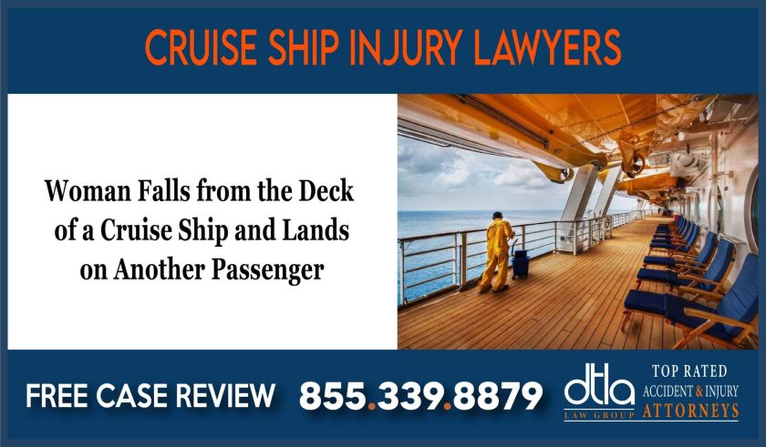 Woman Falls from the Deck of a Cruise Ship and Lands on Another Passenger cruise ship incident lawsuit