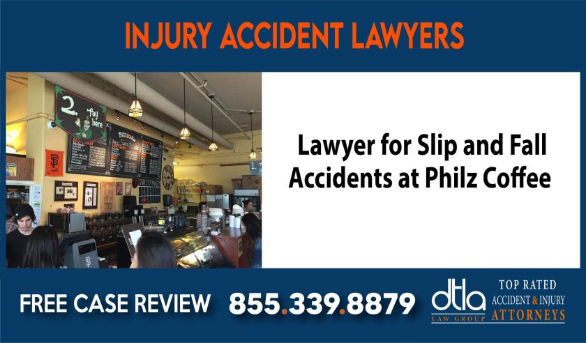 lawyer for slip and fall accident incident at philz coffee liability lawyer sue compensation liable