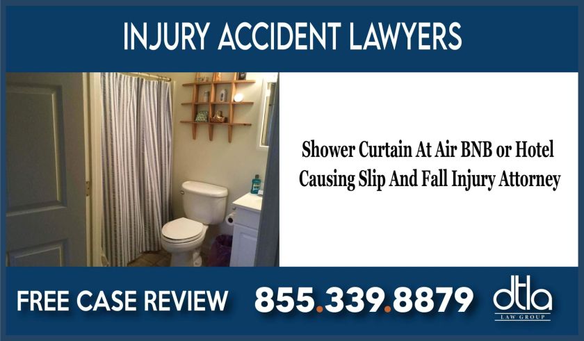 Short Shower Curtain At Air BNB or Hotel Causing Slip And Fall Injury Attorney incident liability