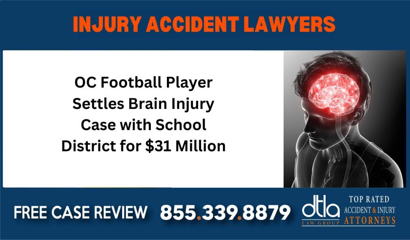 OC Football Player Settles Brain Injury Case with School District for $31 Million sue liability lawyer attorney compensation liable