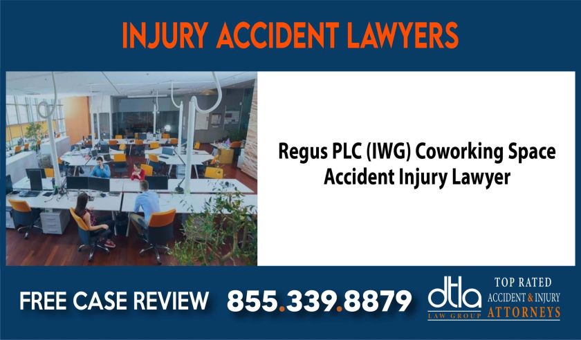 Regus PLC IWG Coworking Space Accident Injury Lawyer attorney sue liability compensation incident