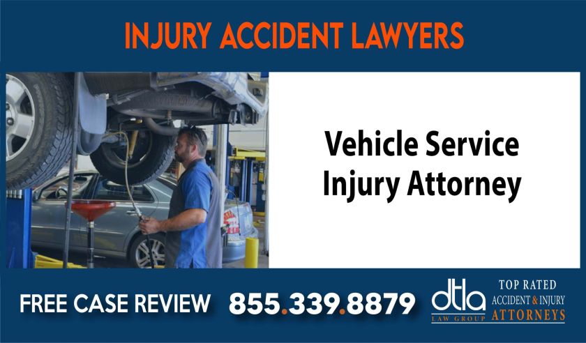 Vehicle Service Injury Attorney sue liability lawyer compensation incident