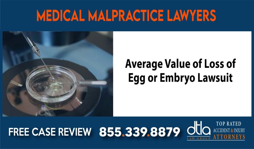 Average Value of Loss of Egg or Embryo Lawsuit Lawyers sue liability compensation incident