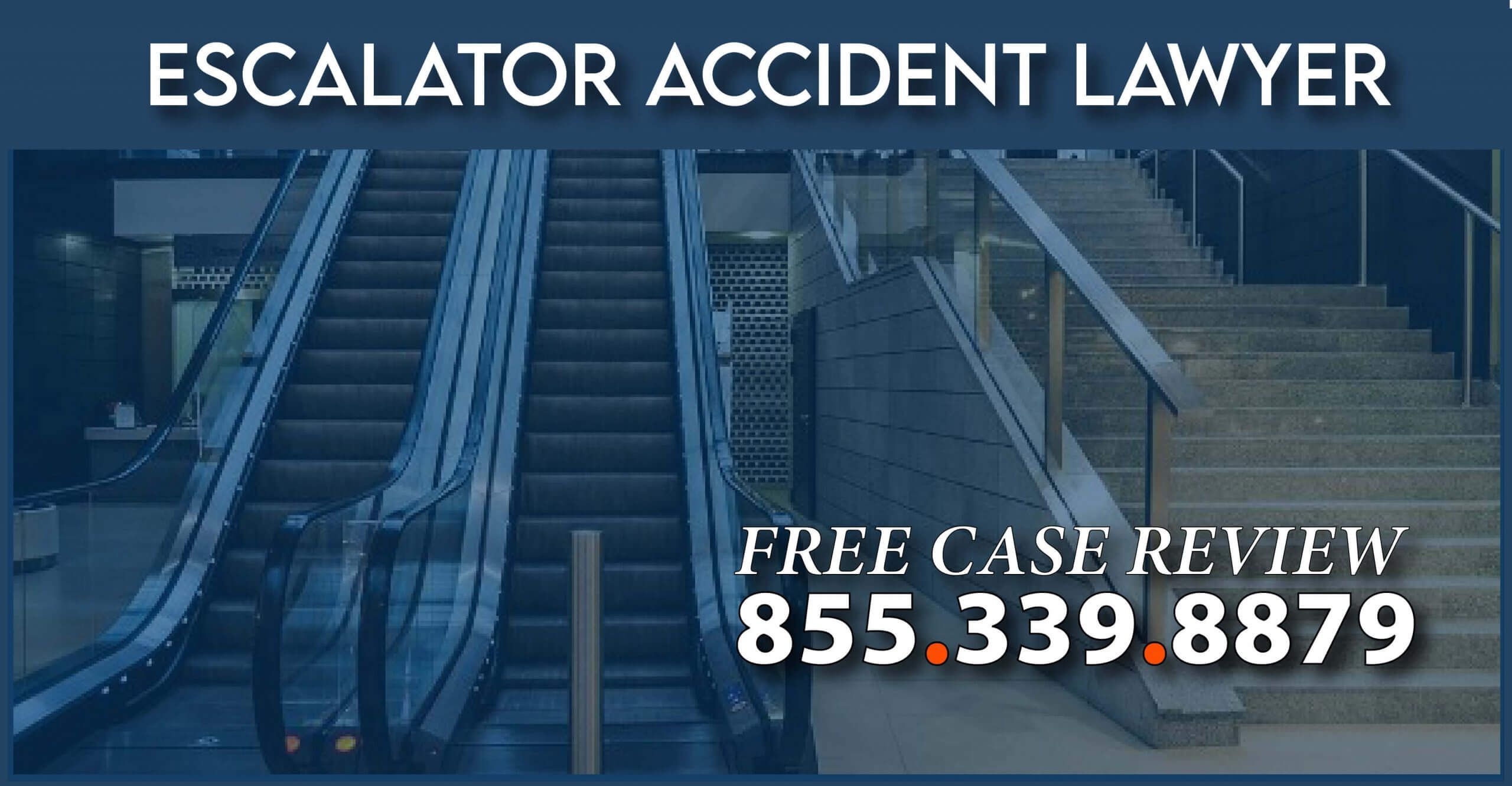 escalator accident lawyer injury incident bruise sprain medical expense sue premise liability