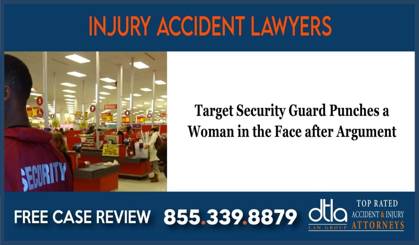 target security guard punches woman in face lawyer attorney sue lawsuit liability