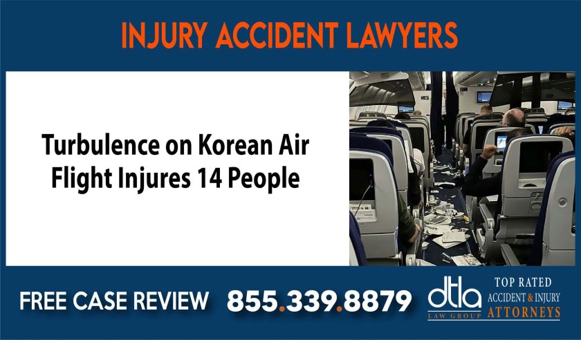 Turbulence on Korean Air Flight Injures 14 People sue liability lawyer attorney