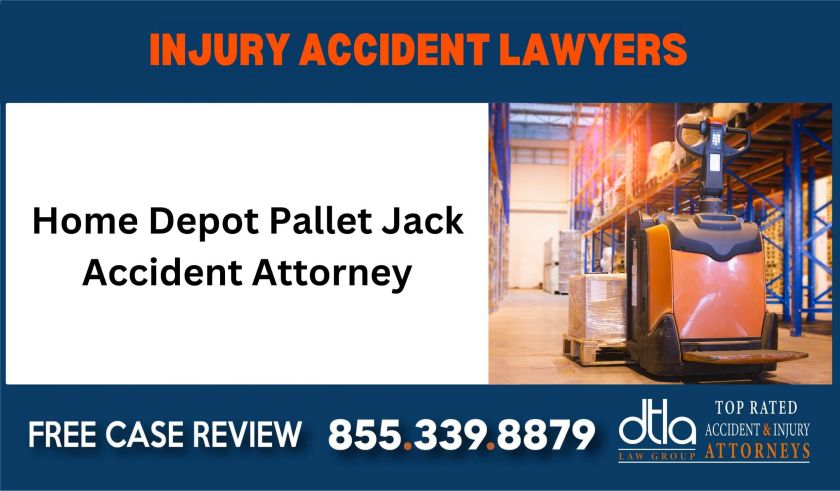 Home Depot Pallet Jack Accident Attorney sue liability lawyer attorney compensation