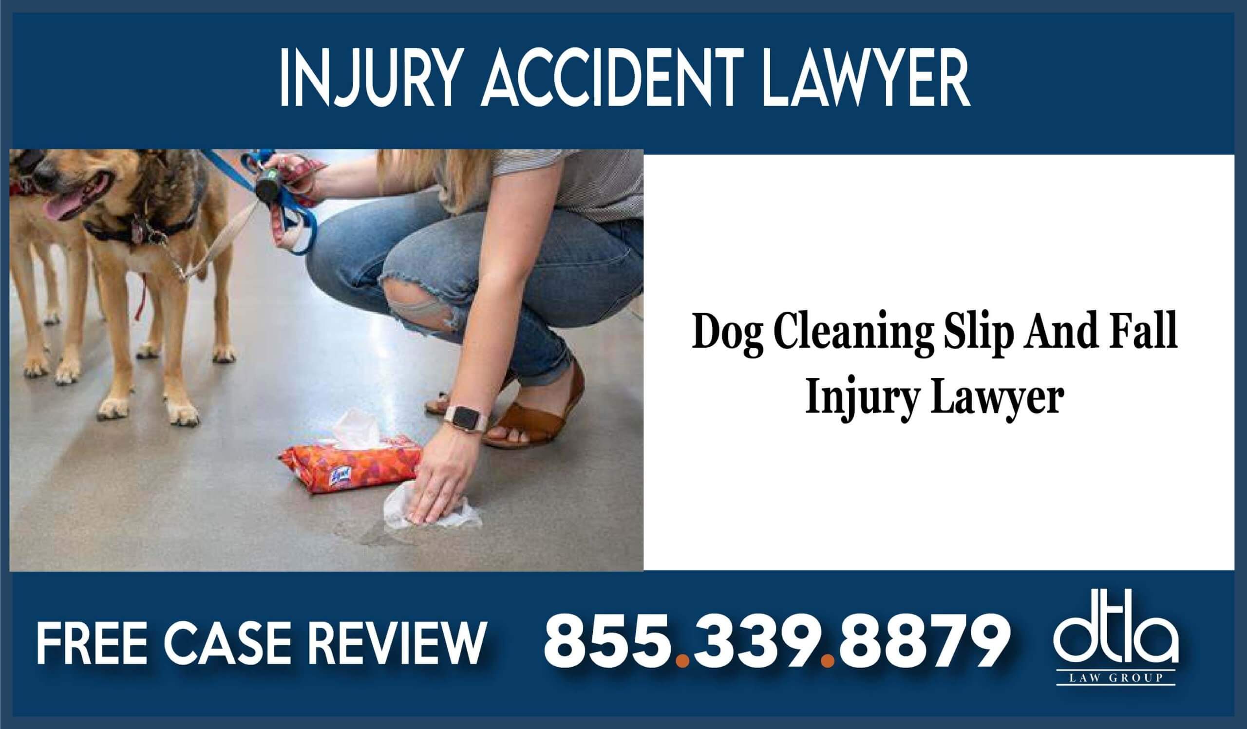 Dog Cleaning Slip And Fall Injury Lawyer incident accident liability attorney sue