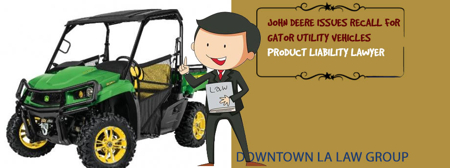 How can I sue John Deere for injuries from a defective Gator utility vehicle accident?