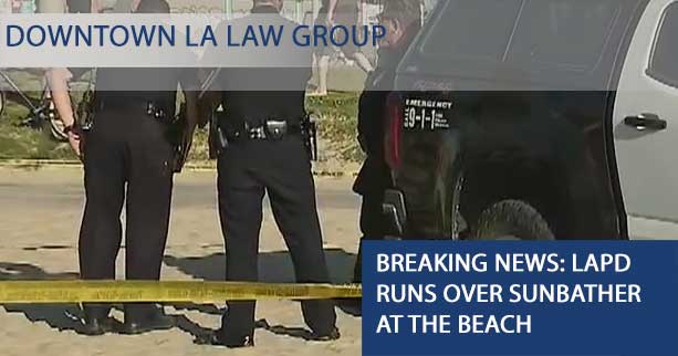 LAPD Runs Over Sunbather at the Beach