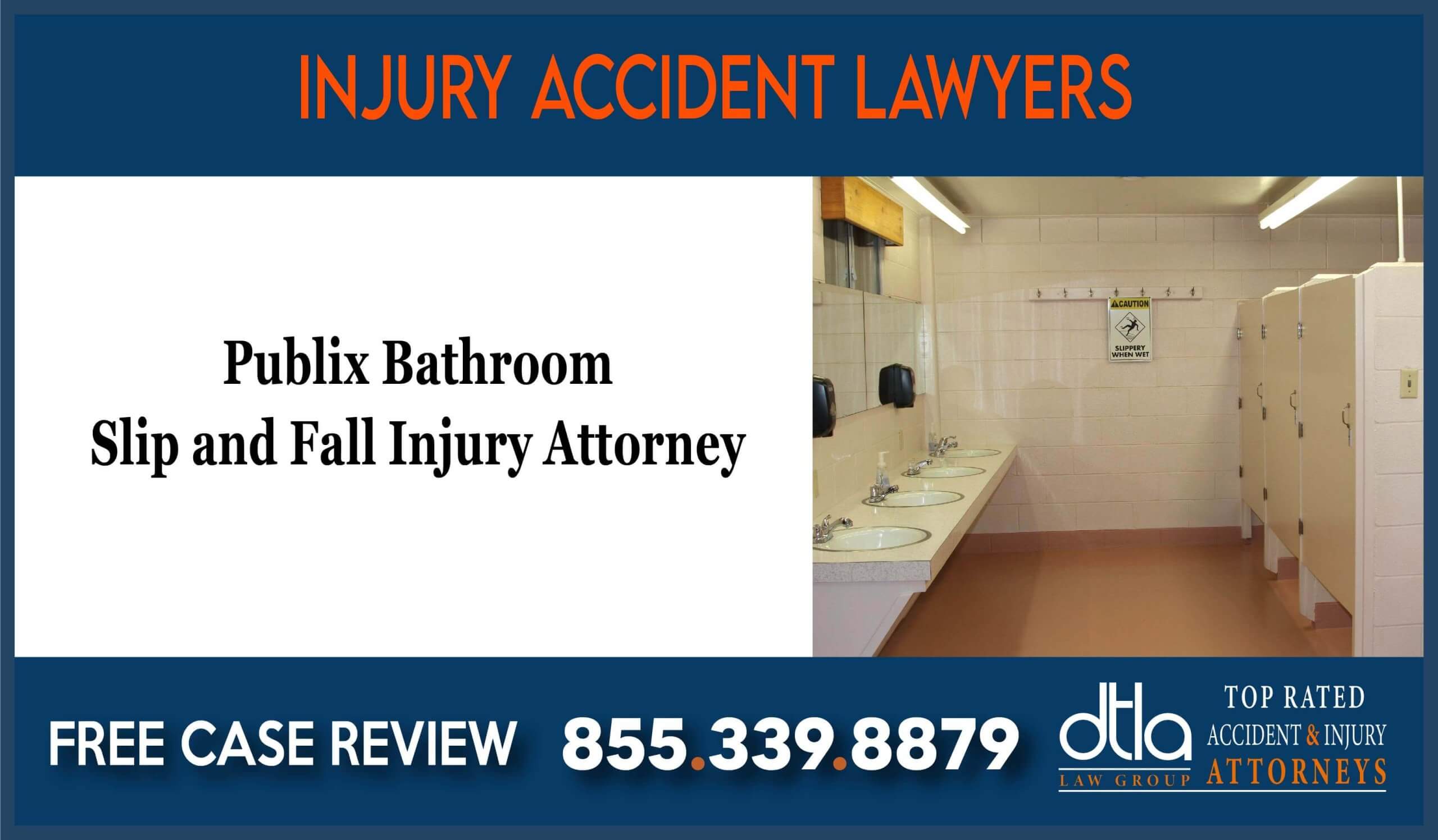Publix Bathroom Slip and Fall Injury Attorney liability sue compensation incident lawyer