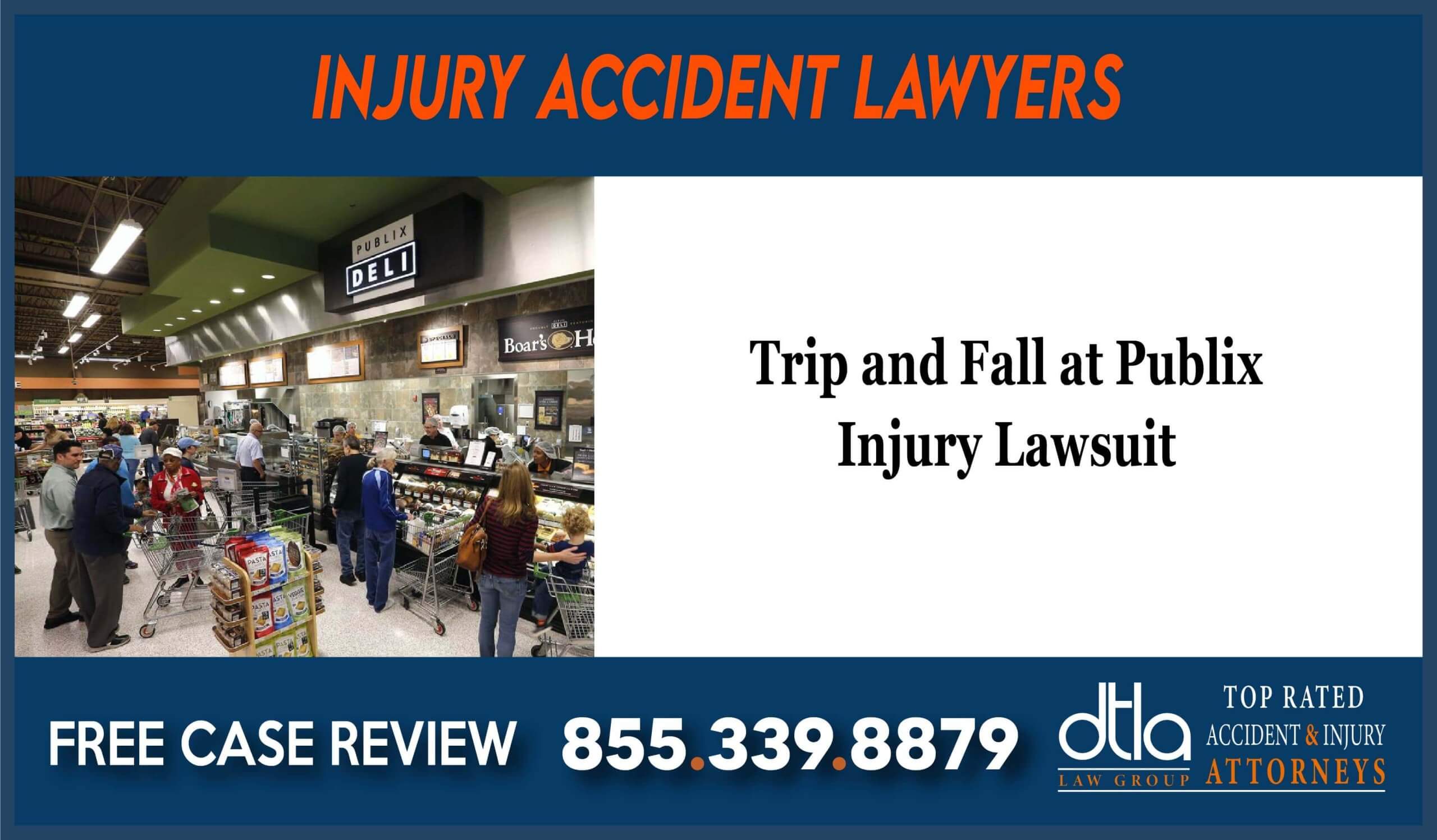 Trip and Fall at Publix Injury Attorney compensation lawyer attorney sue