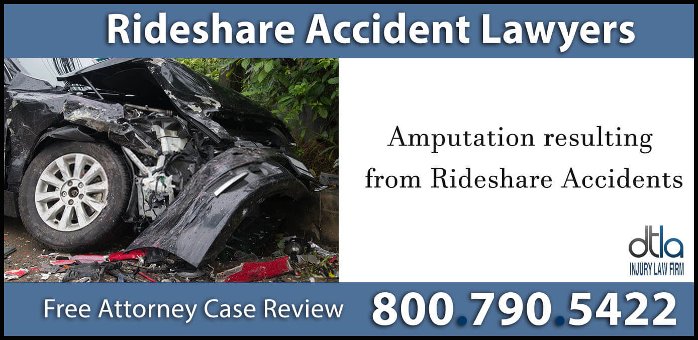 amputation rideshare uber lyft insurance coverage sue compensation medical expenses accident lawyer attorney losangeles