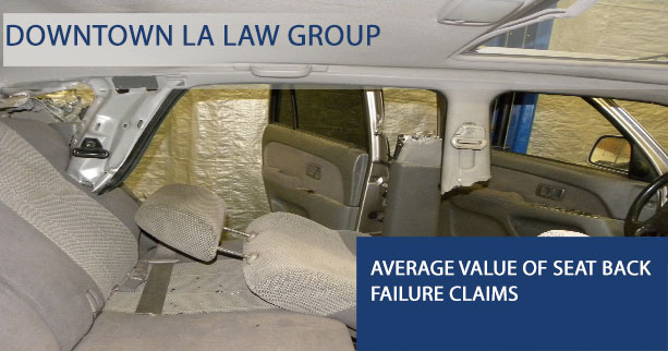 Average value of seat back failure claims