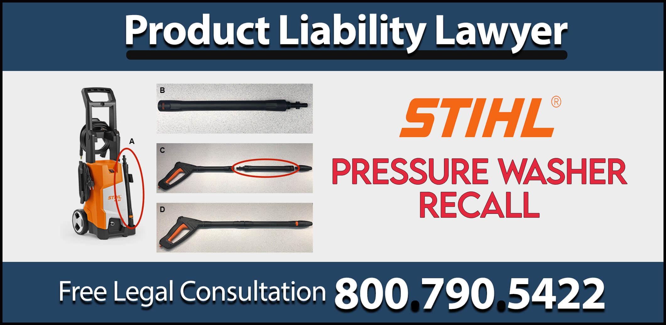 stihl pressure washer recall nozzle product liability attorney laceration wound abrasion sue lawyer